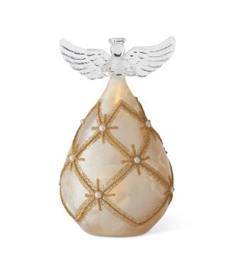 6.5 Inch Inch Gold & Pearl LED Angel Praying w/Timer