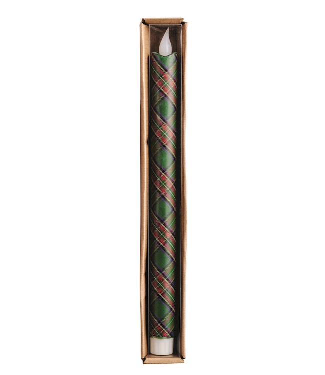 Flameless Tartan Taper Candles, SOLD SEPERATELY