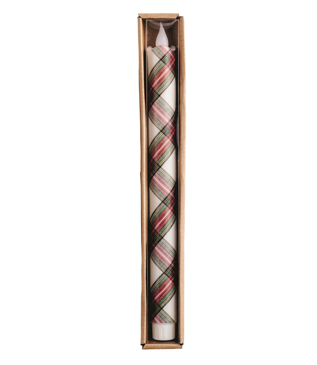 Flameless Tartan Taper Candles, SOLD SEPERATELY