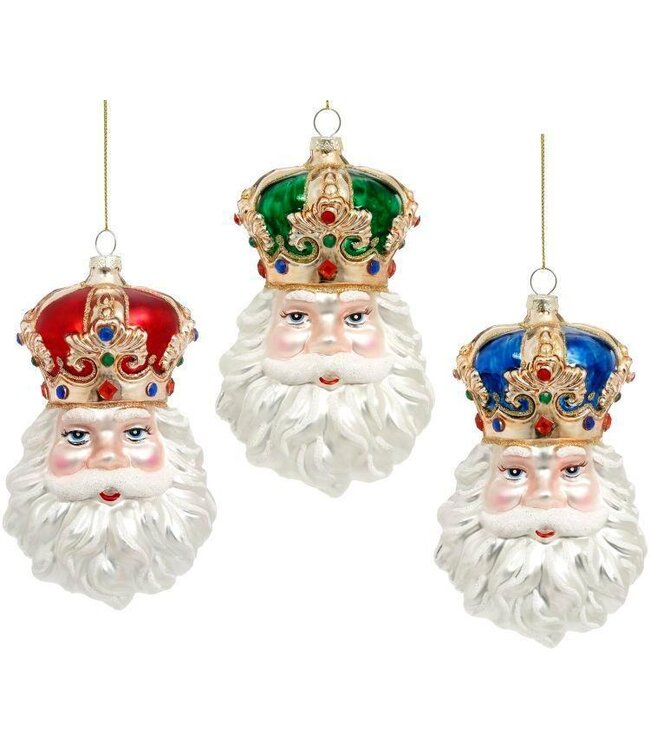 MARK ROBERTS Crowned Santa Ornament - Sold Individually