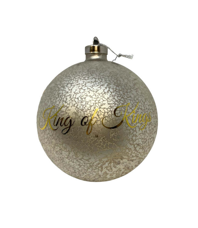 4.75" "King of Kings" Glass Ball Ornament