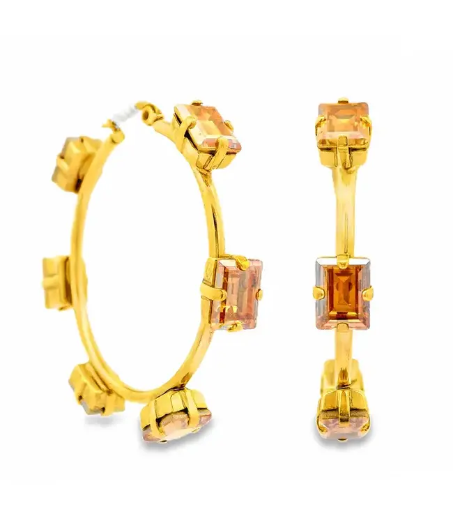 TOVA Talia Hoops in Antique Gold