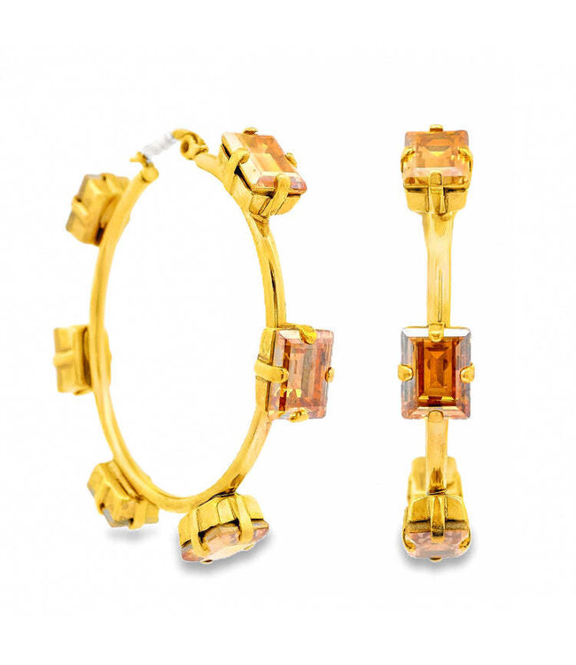 TOVA Talia Hoops in Antique Gold