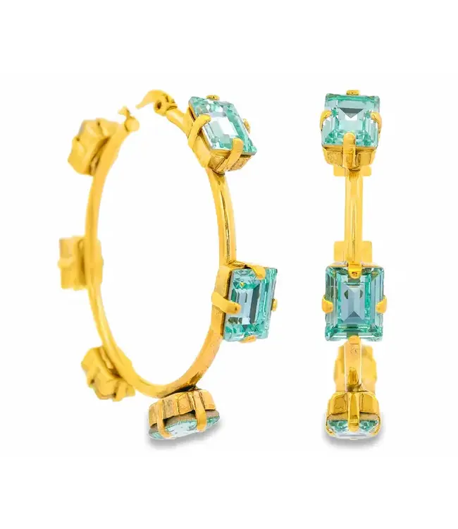 TOVA Talia Hoops in Antique Gold