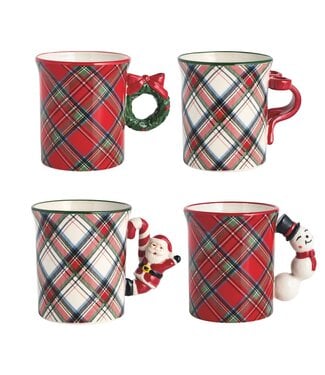 Tartan Figural Handle Mug