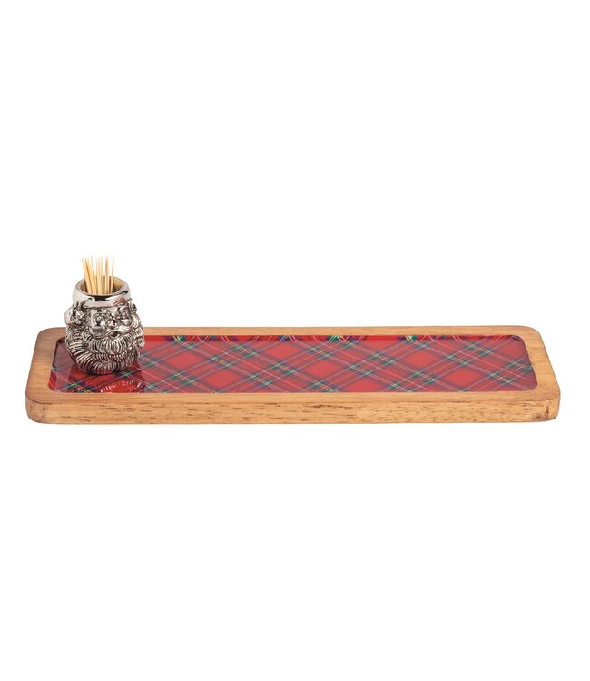 Santa Tartan Board & Toothpick Set