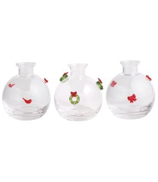 Christmas Glass Icon Bud Vases