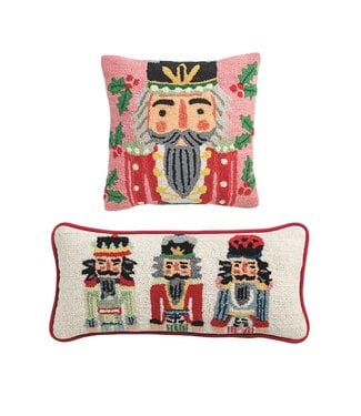 Nutcracker Hooked Wool Pillows