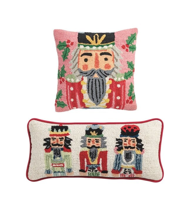Nutcracker Hooked Wool Pillows