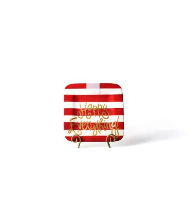 HAPPY EVERYTHING Red Stripe Mini Happy Everything! Square Platter