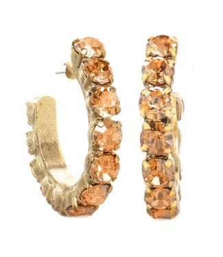 TOVA Jubilee Hoop Earrings in Watermelon Peach Champagne
