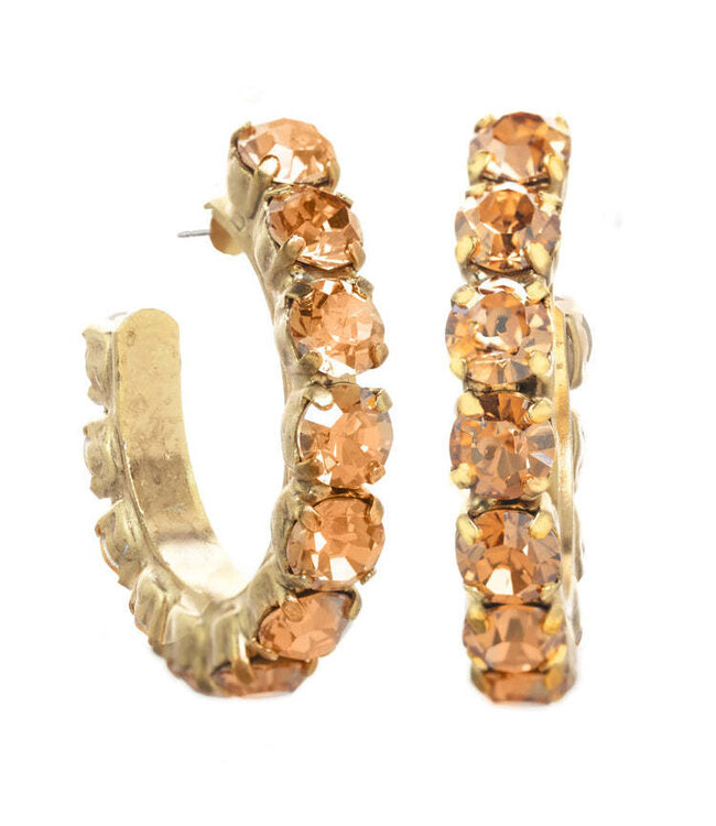 TOVA Jubilee Hoop Earrings in Watermelon Peach Champagne