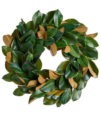 27" Magnolia Leaf Wreath - Green