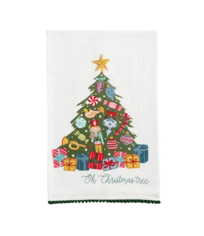 Christmas Pom Trim Towels