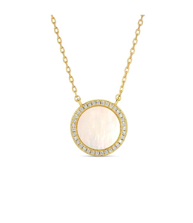 Round Pave Shell Necklace