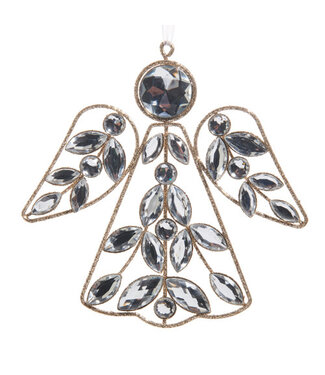 6.5" Clear Jeweled Angel Ornament