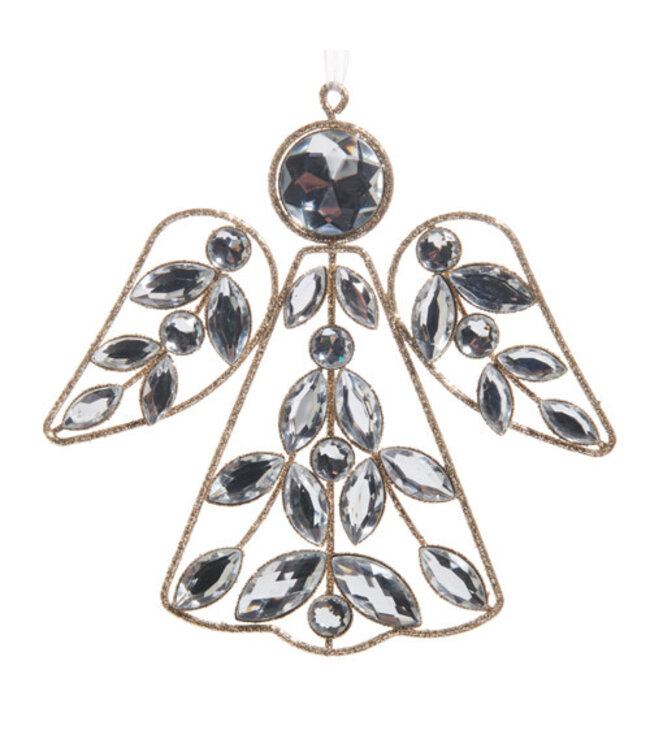 6.5" Clear Jeweled Angel Ornament