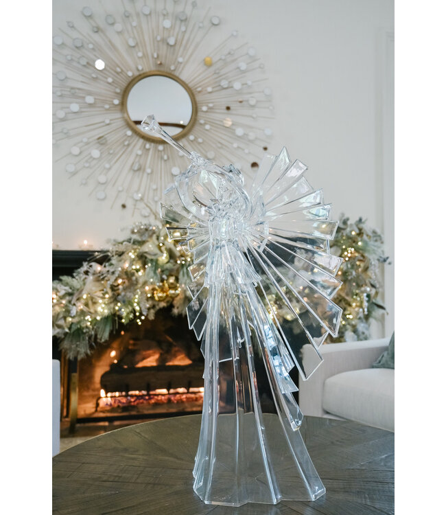 Large Acrylic Angel 34" H With Detachable Wings