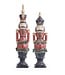 Resin Glittered Nutcrackers on Black Pedestal - Set of 2