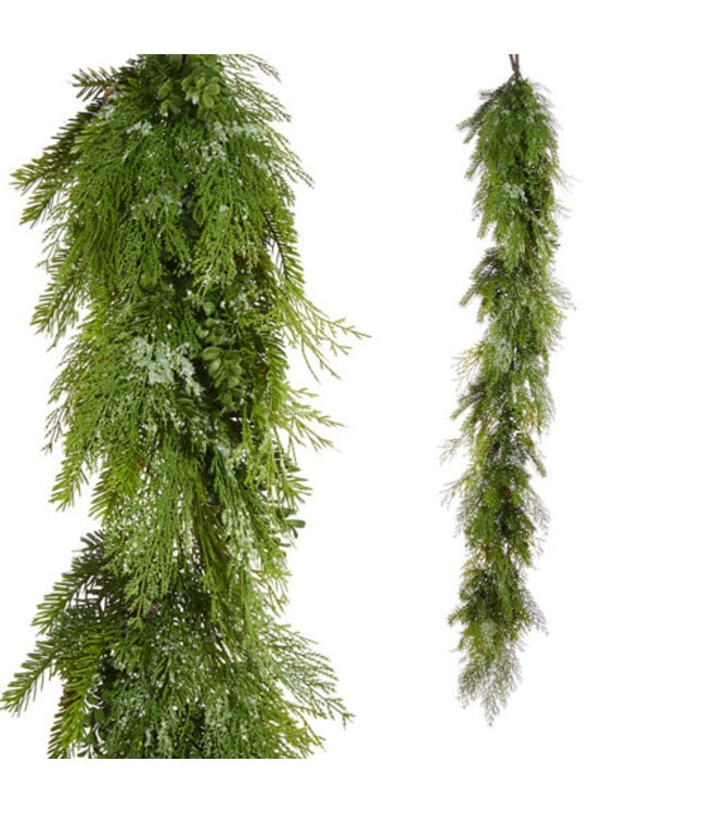 6' Iced Mixed Greenery Garland