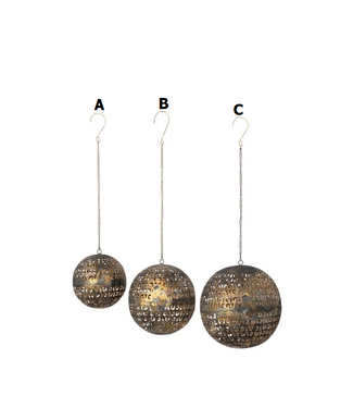 Metal Opening Ball Ornament With Closures & Cut-Outs