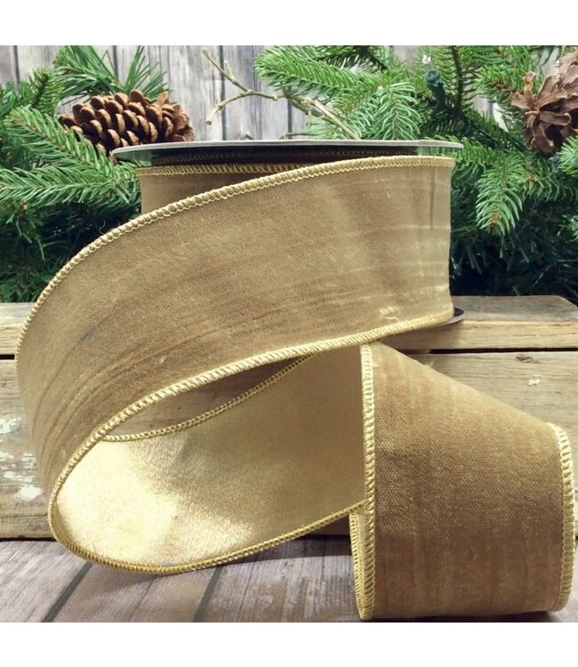 2.5" x 10yds Velvet Ribbon - Chestnut