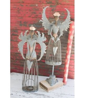 Set of 2 Metal Christmas Angels