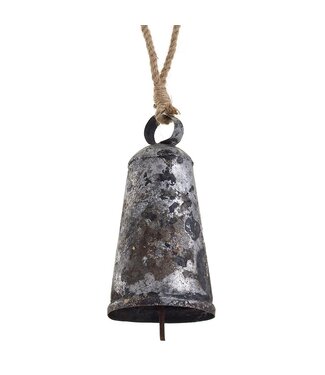 7.5" Bell Ornament Silver Antique