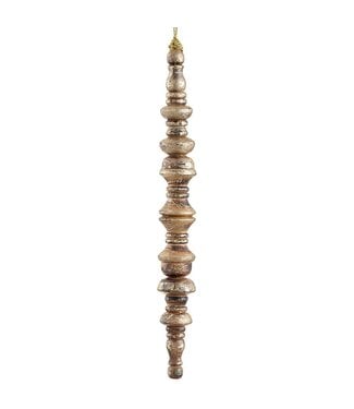 16" Wood Finial Ornament Gold Antique
