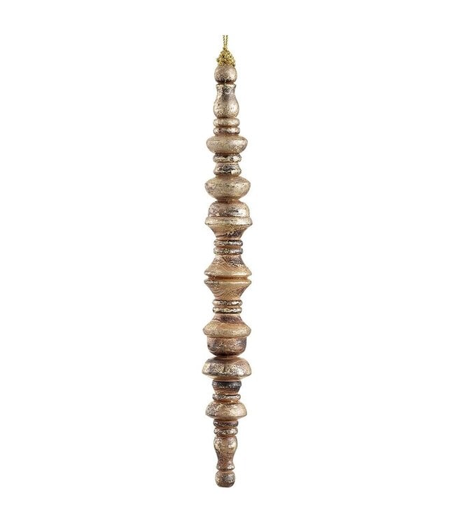 16" Wood Finial Ornament Gold Antique