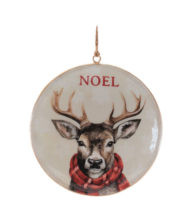 5.5" Disc Ornament With Deer Iron