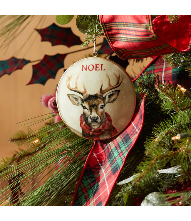 5.5" Disc Ornament With Deer Iron
