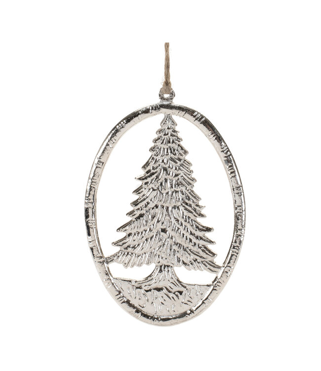 6" Oval Tree Ornament Aluminum