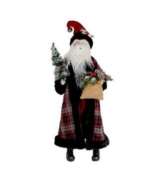 27.5” Santa With Tree Polyester Resin