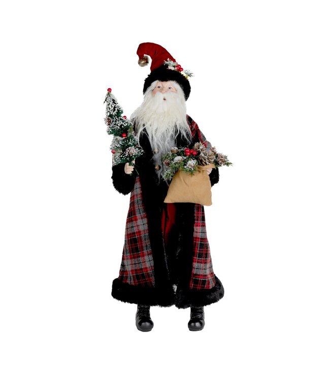 27.5” Santa With Tree Polyester Resin