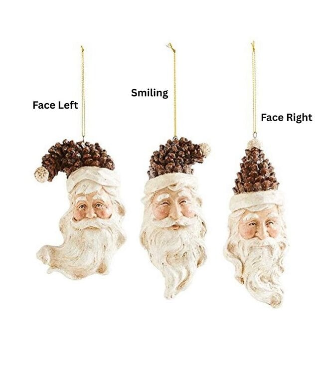 Pinecone Santa Head Ornament - Sold Individually