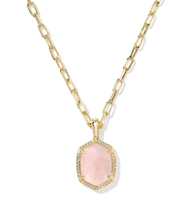 KENDRA SCOTT Daphne Pave Frame Short Pendant Necklace