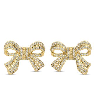 Large Pave Bow Stud Earrings