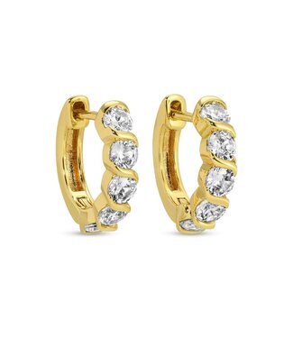 Small CZ Huggies Earrings
