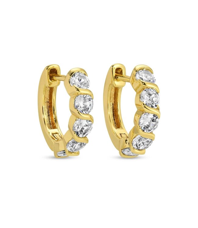 Small CZ Huggies Earrings