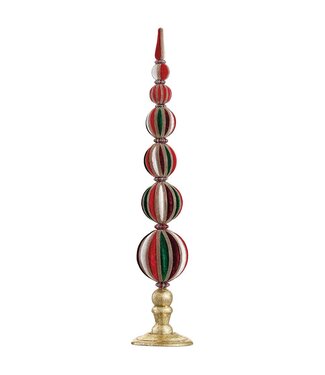 29" Diamond Velvet Ball Table Top Red Green