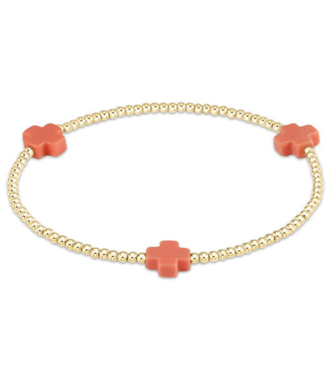 ENEWTON Signature Cross Gold Pattern 2MM Bead Bracelet