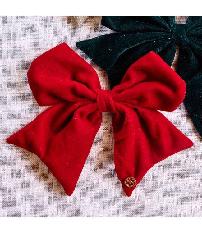 Magnetic Bow Velvet Red