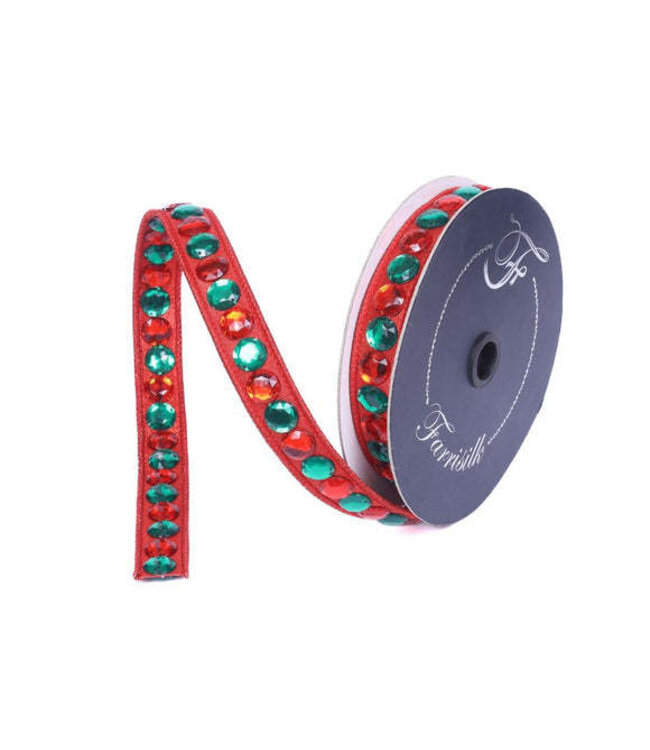 Gumdrop Garland Ribbon .75"X5YD Emerald & Red