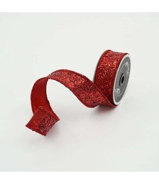 Chunky Glitter Ribbon - Red