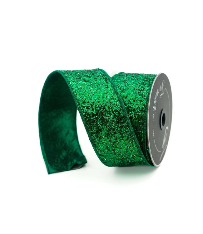 Chunky Glitter Ribbon - Emerald