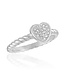 CZ Heart With Twisted Band Stack Ring
