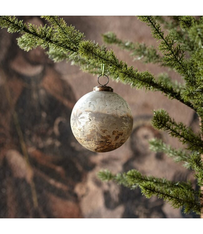 Etched Ancient Gold Ornament 4"