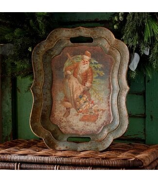 Santa Bearing Gifts Tray