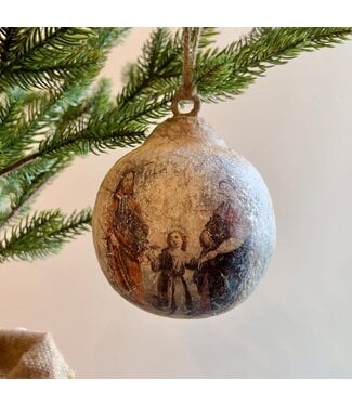 Holy Family Small Metal Ornament, 4"